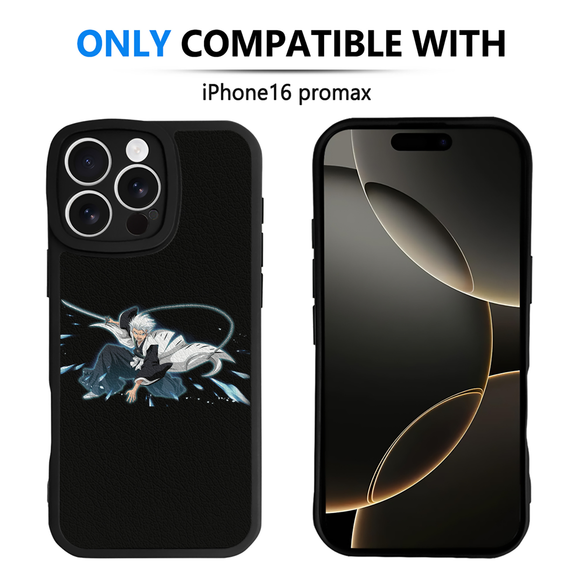 （画像用） ブリーチ 日番谷冬獅郎（ひつがや とうしろう） BLEACH Hitsugaya Toushirou 【iPhone 16シリーズ対応】シリコンスマホケース（レザー調） 材質：シリコン